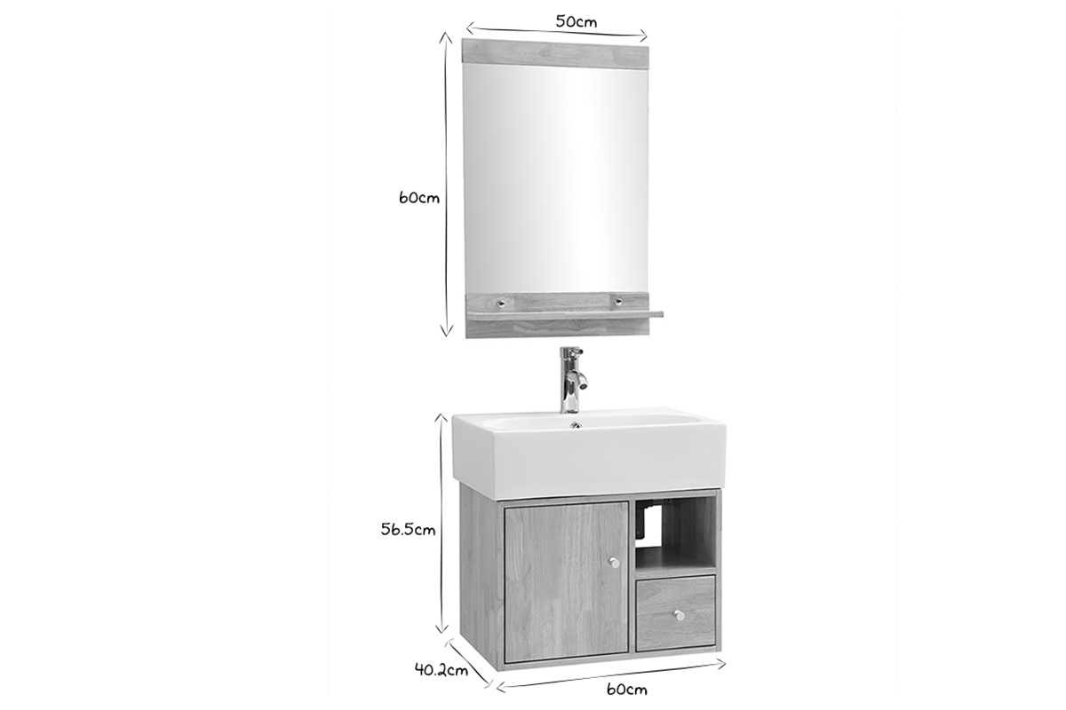 Mueble de ba�o : lavabo, mueble de lavabo y espejo EVAN