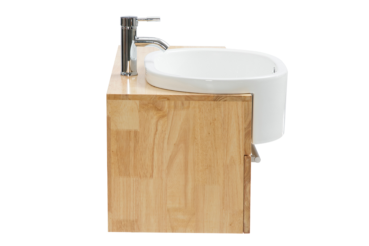 Mueble de bao: lavabo, mueble, estantera y espejo NIVAN