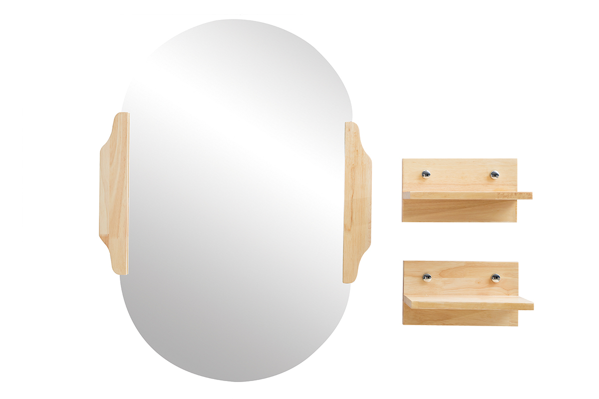 Mueble de bao: lavabo, mueble, estantera y espejo NIVAN