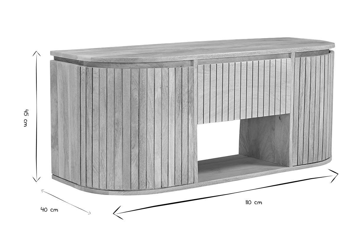 Mueble de ba�o BALDO en blanco y negro, dimensiones 110 cm L, 40 cm P, 45 cm H.