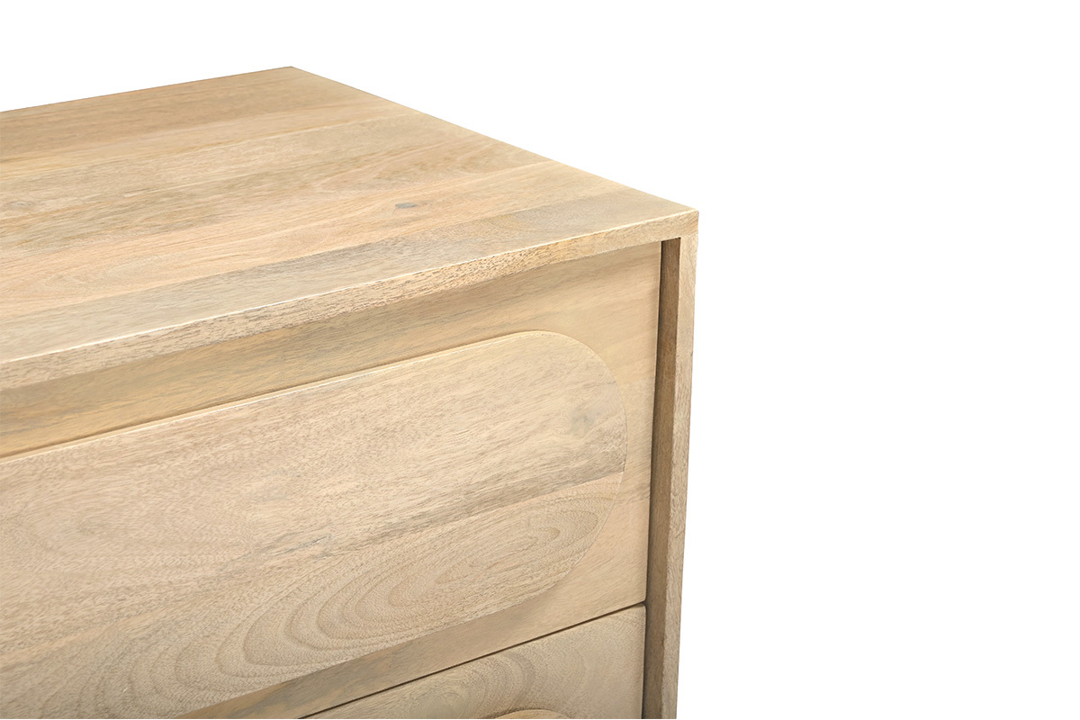 Mueble de ba�o suspendido de madera maciza de mango, vista superior, detalles de los cajones.