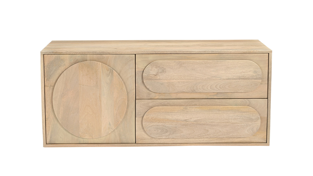 Mueble de ba�o suspendido de madera maciza de mango L120 cm SLAPPA