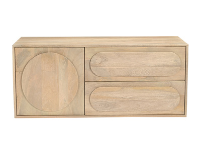 Mueble de ba&ntilde;o suspendido de madera maciza de mango L120 cm SLAPPA