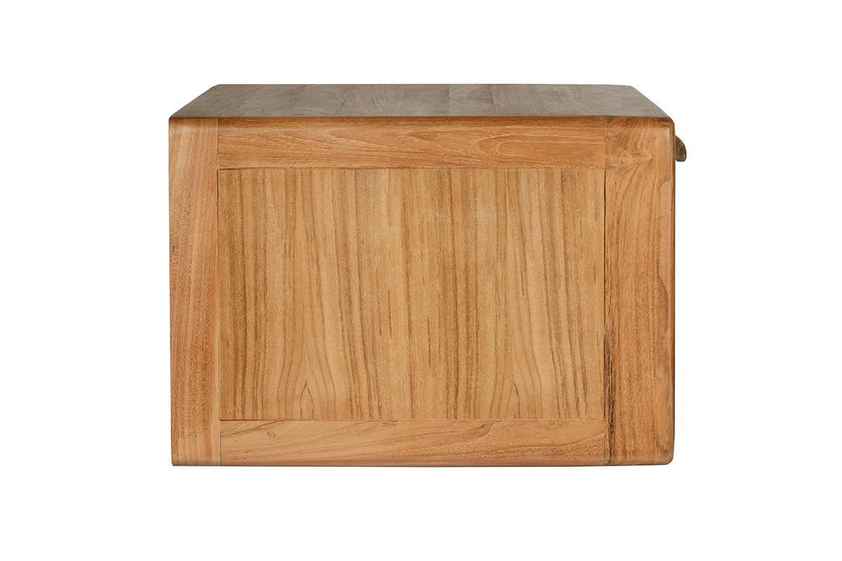 Mueble de ba�o suspendido de madera maciza de teca y rejilla de rat�n L50 cm BALIA