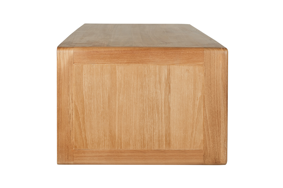 Mueble de ba�o suspendido en madera de teca maciza y rejilla de rat�n L120 cm BALIA
