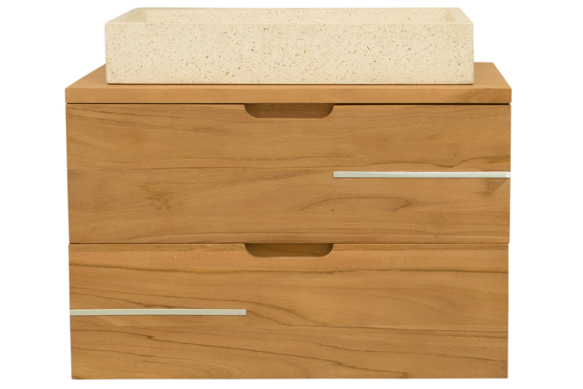 Mueble de bao suspendido en teca (lavabo no incluido) LINES