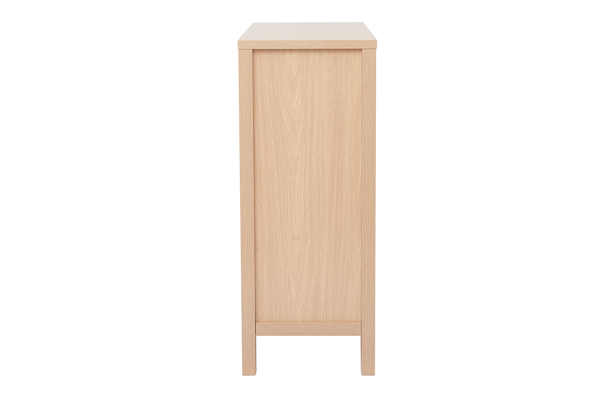 Mueble de entrada con acabado de roble, puerta y compartimento abierto 80 cm GUMBY