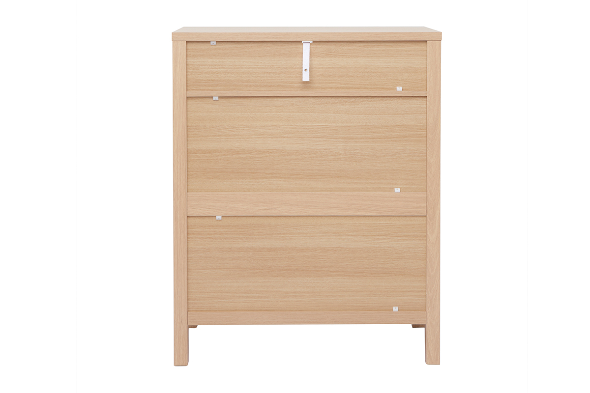 Mueble de entrada con acabado de roble, puerta y compartimento abierto 80 cm GUMBY