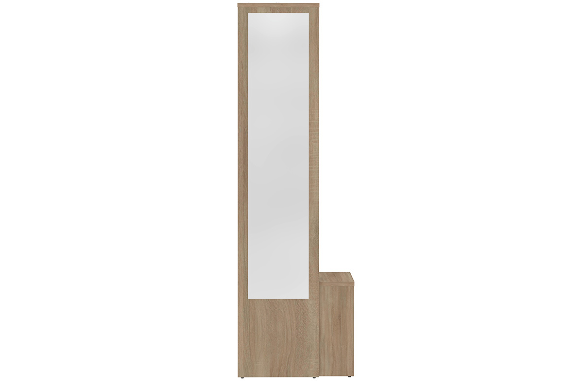 Mueble de entrada modulable con perchero, espejo y estanteras madera OLLY