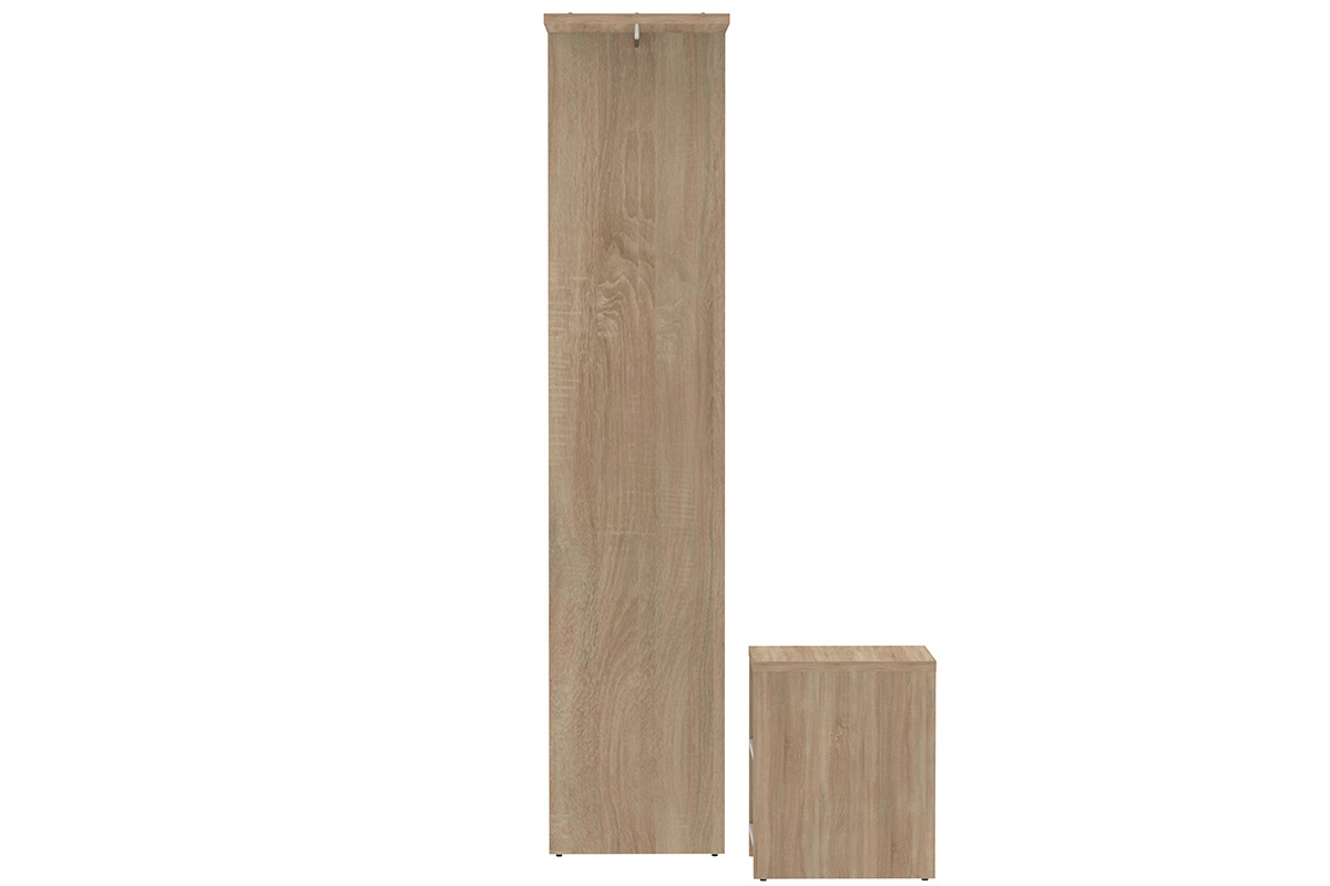 Mueble de entrada modulable con perchero, espejo y estanteras madera OLLY