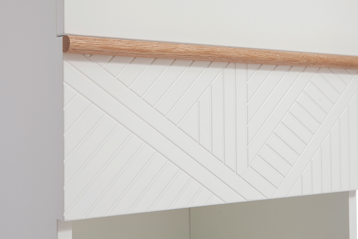 Mueble de entrada tocador con almacenaje blanco y madera DARINA