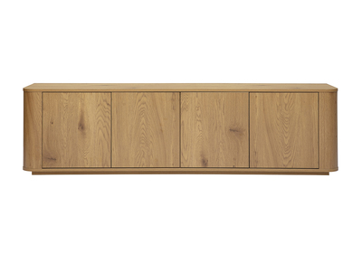 Mueble de TV acabado madera clara roble 4 puertas L180 cm NEGAN