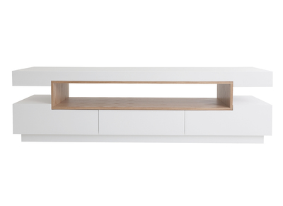 Mueble de TV de diseño blanco y madera L200 cm LIVO