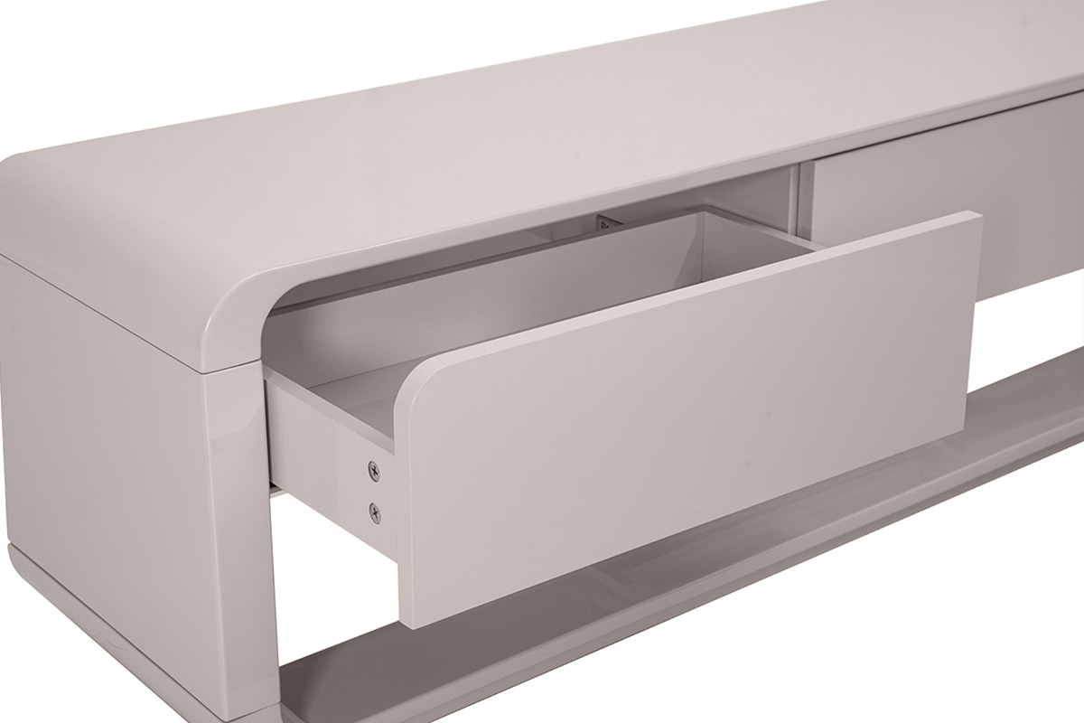 Mueble para TV dise�o beige brillante con 3 cajones L179.5 cm SAILOR