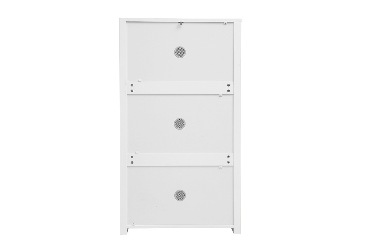 Mueble para zapatos de 3 puertas acabado blanco lacado brillante L68 cm KIRK