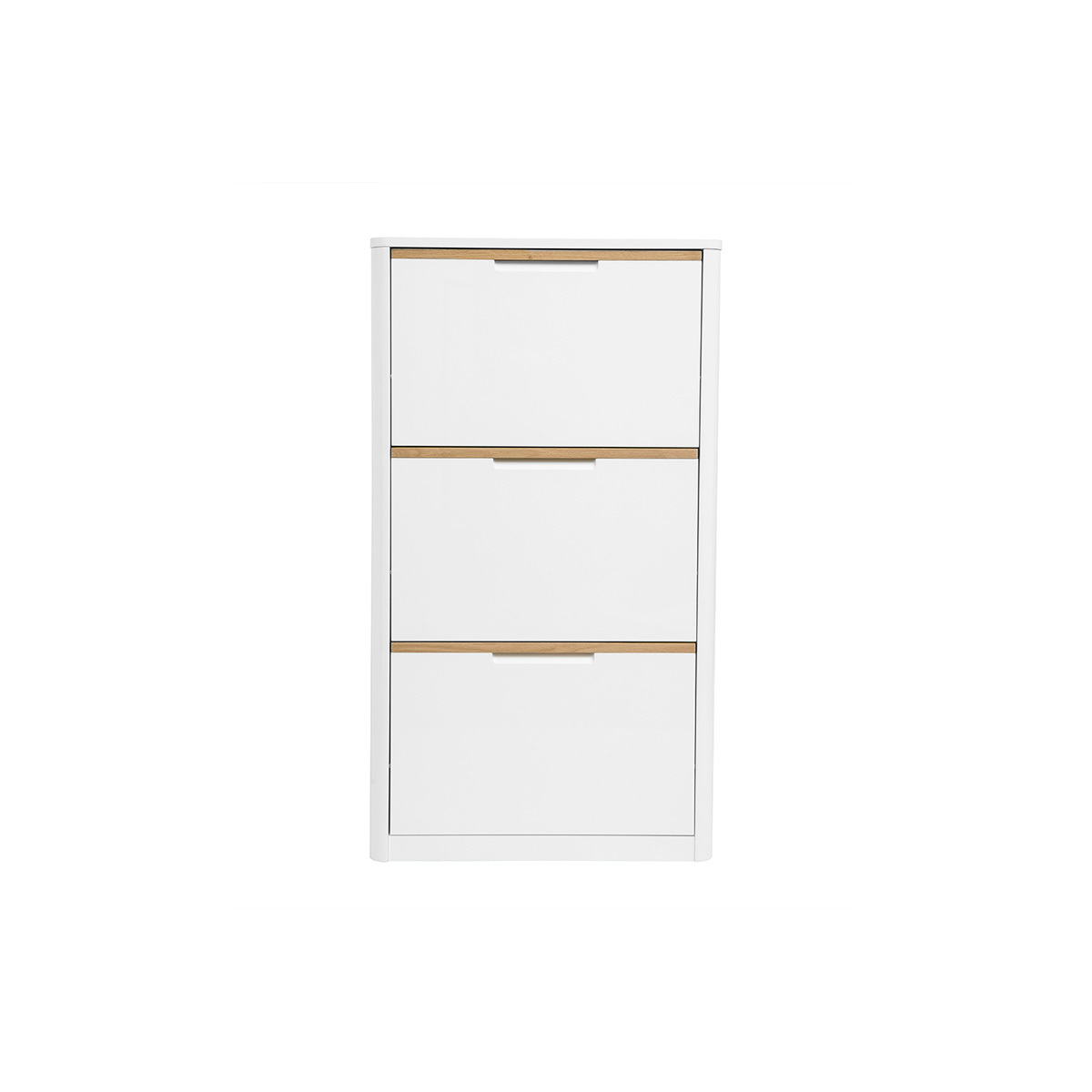 Mueble para zapatos de 3 puertas acabado blanco lacado brillante L68 cm KIRK