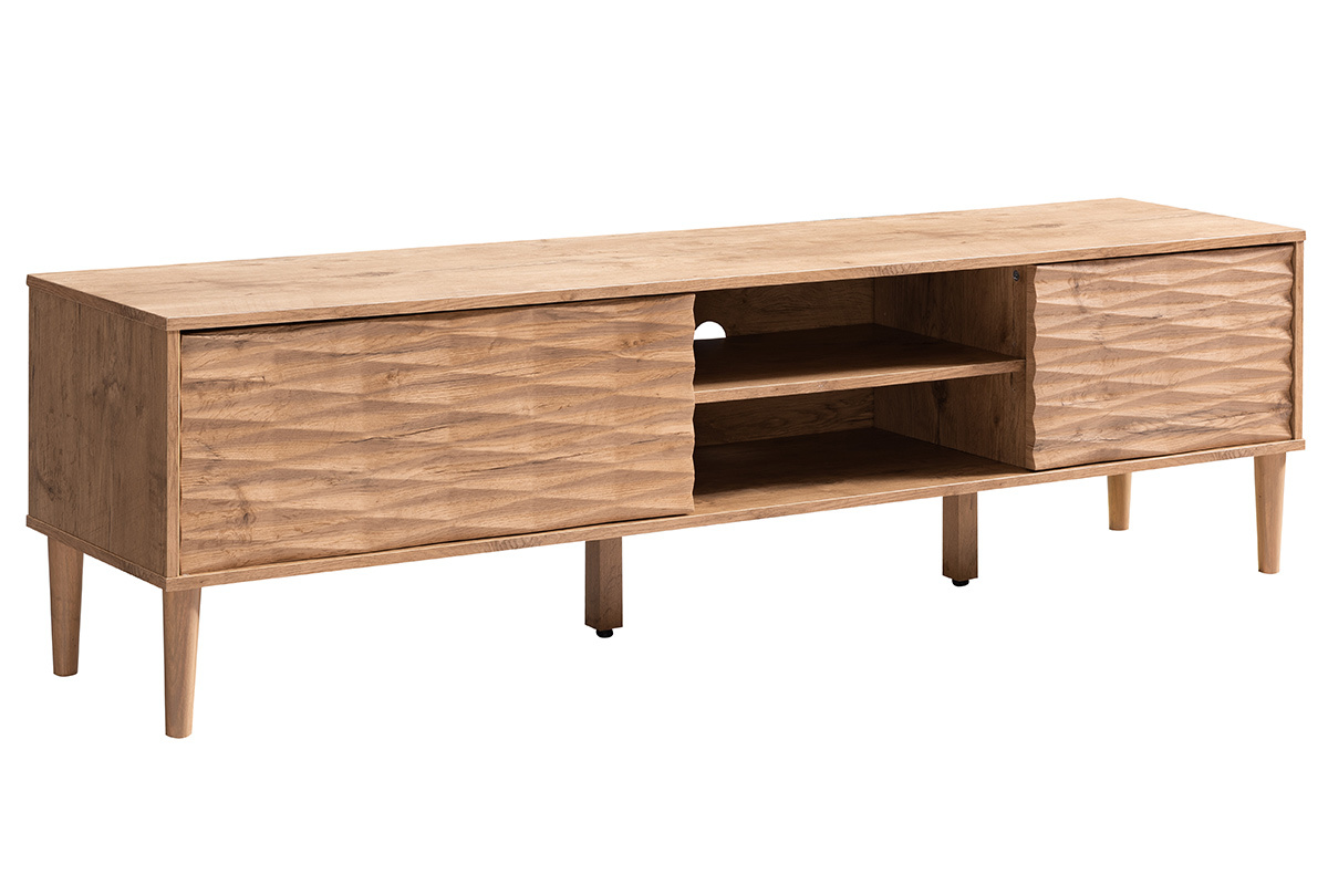 Mueble TV 2 puertas en relieve madera ABY