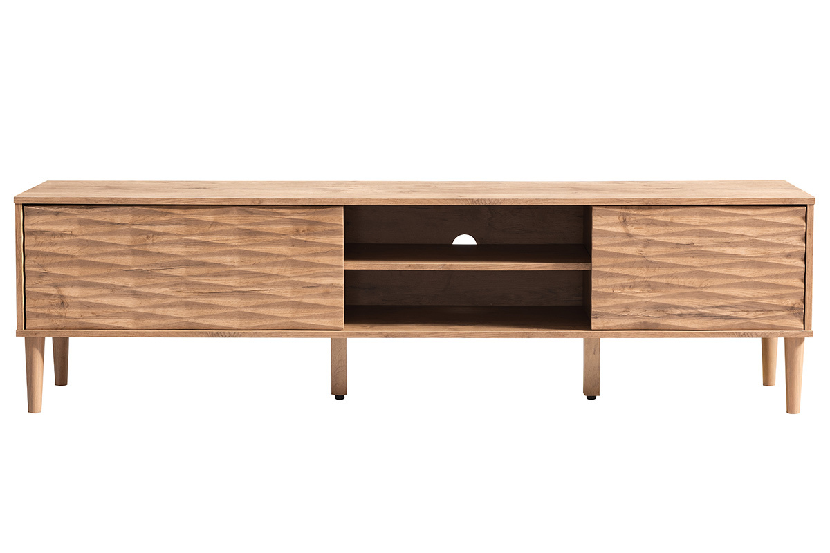 Mueble TV 2 puertas en relieve madera ABY