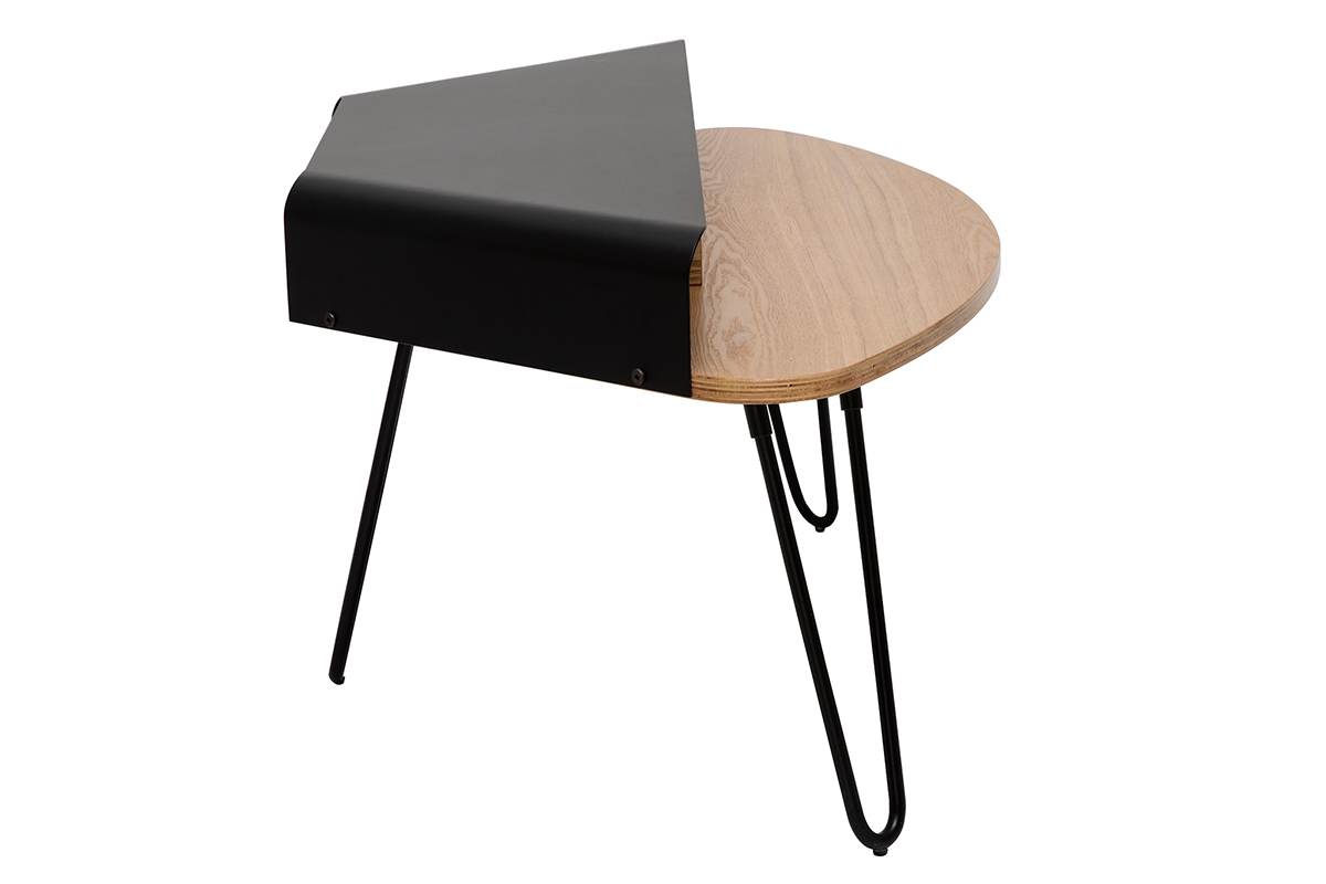 Mueble TV angular de diseo de metal negro y fresno QUARTER