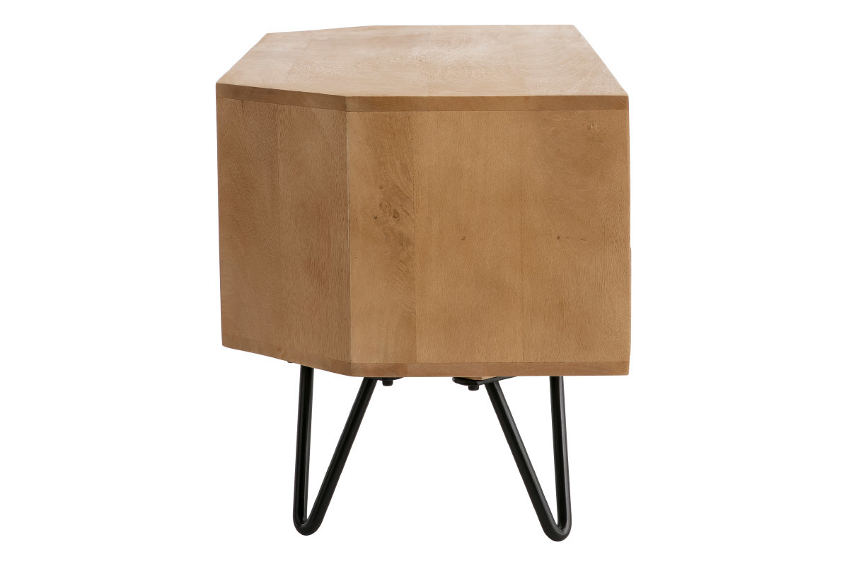 Mueble TV angular de madera de mango maciza y metal 100cm VIBES
