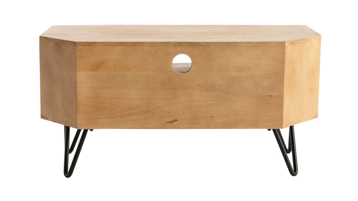 Mueble TV angular de madera de mango maciza y metal 100cm VIBES