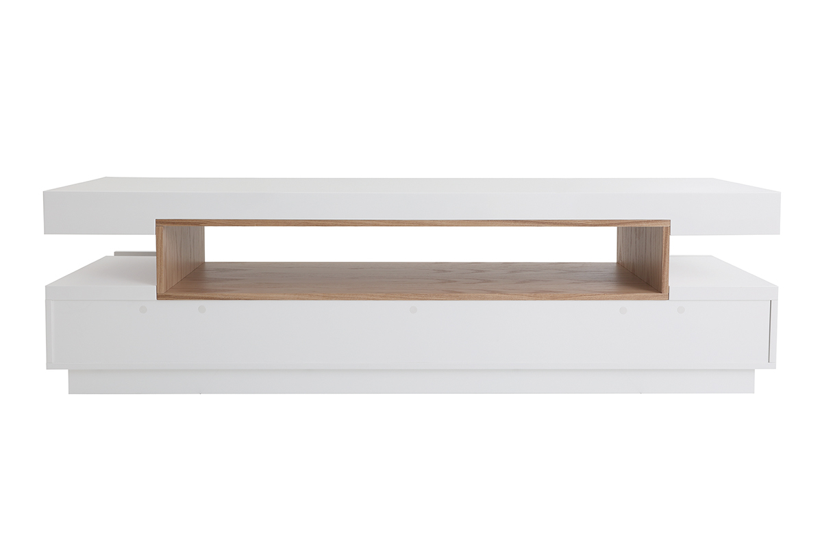 Mueble TV blanco y madera LIVO