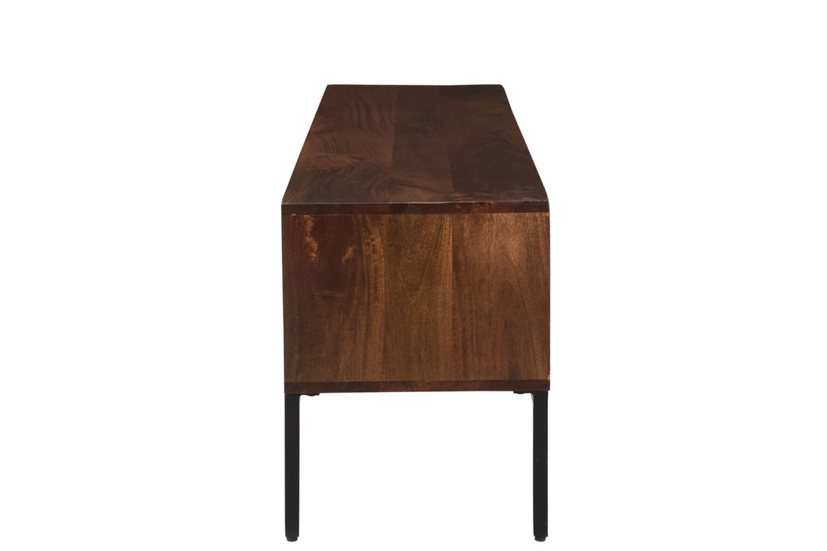 Mueble TV con 2 puertas de madera de mango maciza y metal 160 cm ONDA