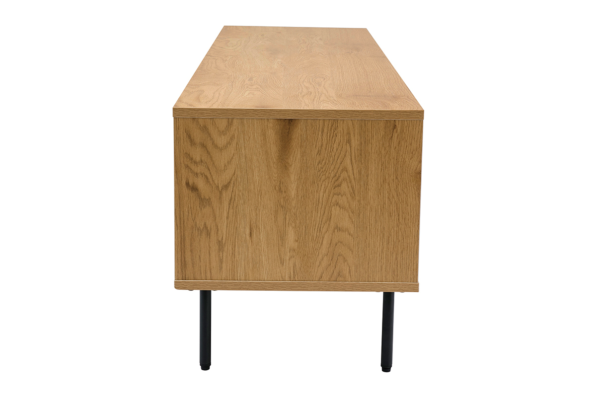 Mueble TV con acabado de roble claro y 2 cajones 160 cm ARAGON