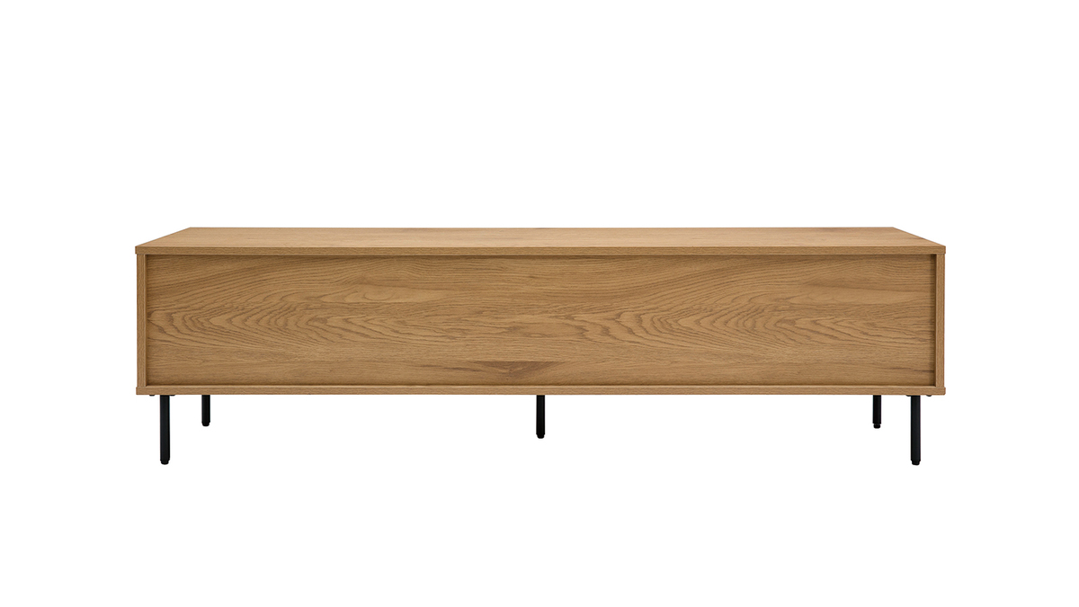Mueble TV Con Acabado De Roble Claro Y 2 Cajones 160 Cm ARAGON Miliboo
