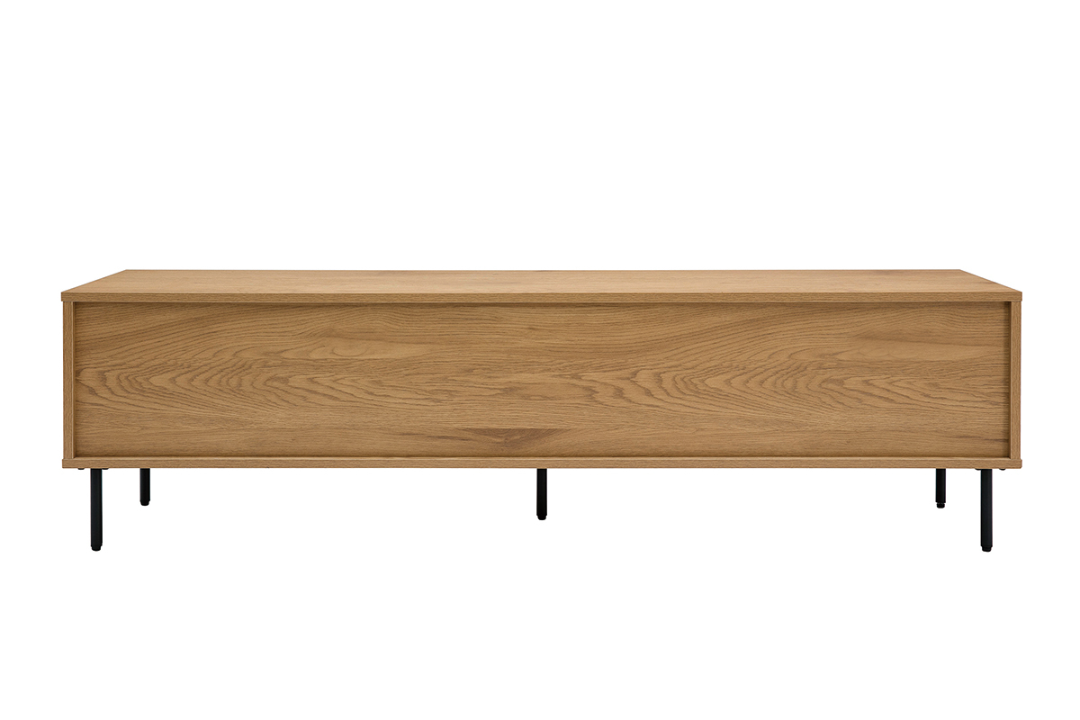 Mueble TV con acabado de roble claro y 2 cajones 160 cm ARAGON