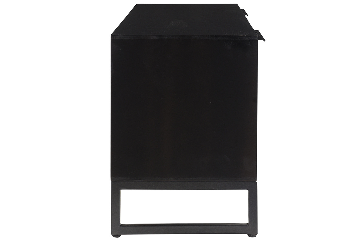 Mueble TV con almacenamiento de madera de acacia maciza y metal 130cm BARNEY
