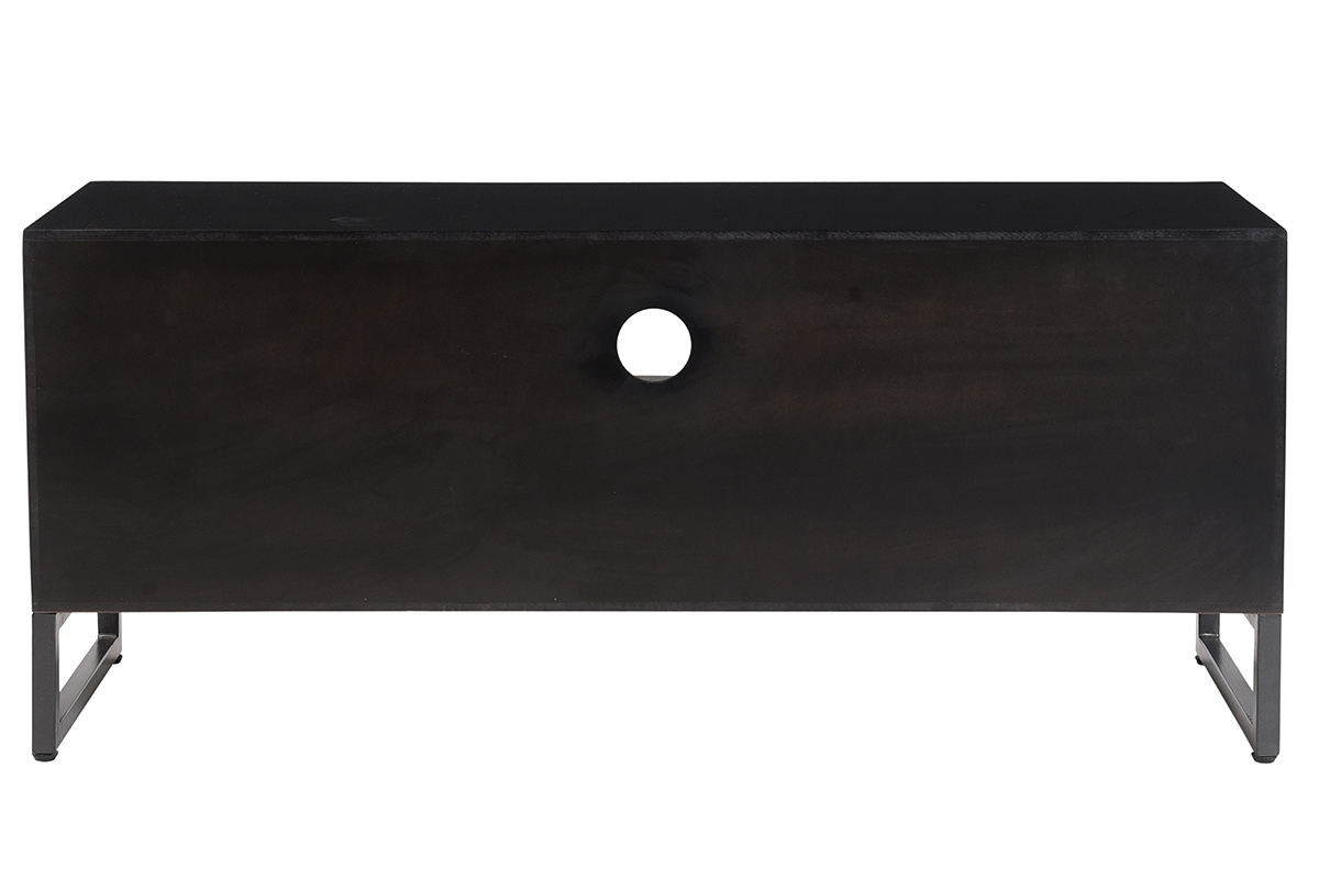 Mueble TV con almacenamiento de madera de acacia maciza y metal 130cm BARNEY
