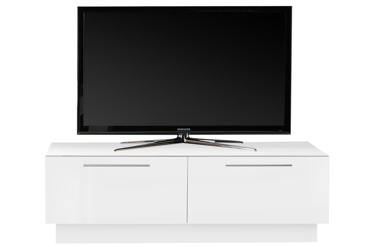Mueble TV con cajn de almacenaje blanco brillante L138 cm ETERNEL