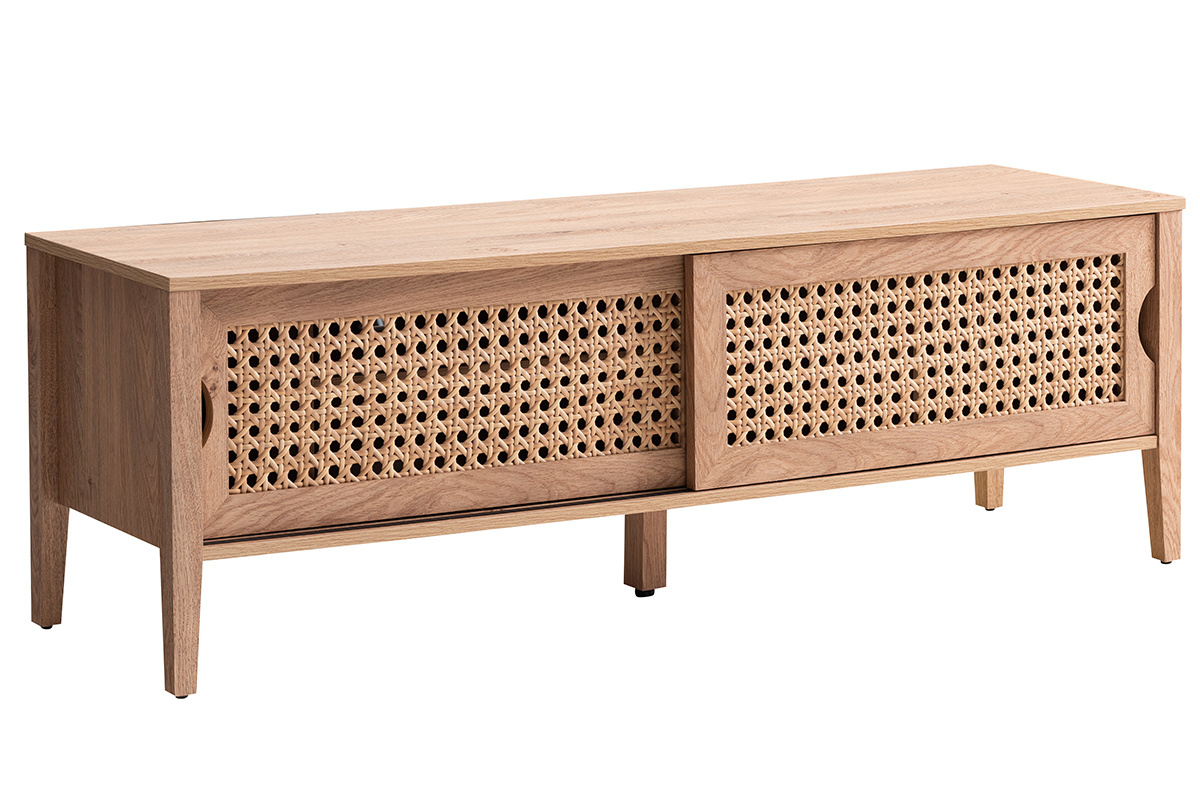 Mueble TV  con puertas correderas madera y ratn sinttico PACHO