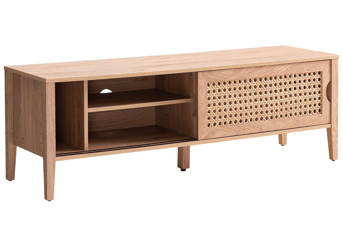 Mueble TV  con puertas correderas madera y ratn sinttico PACHO