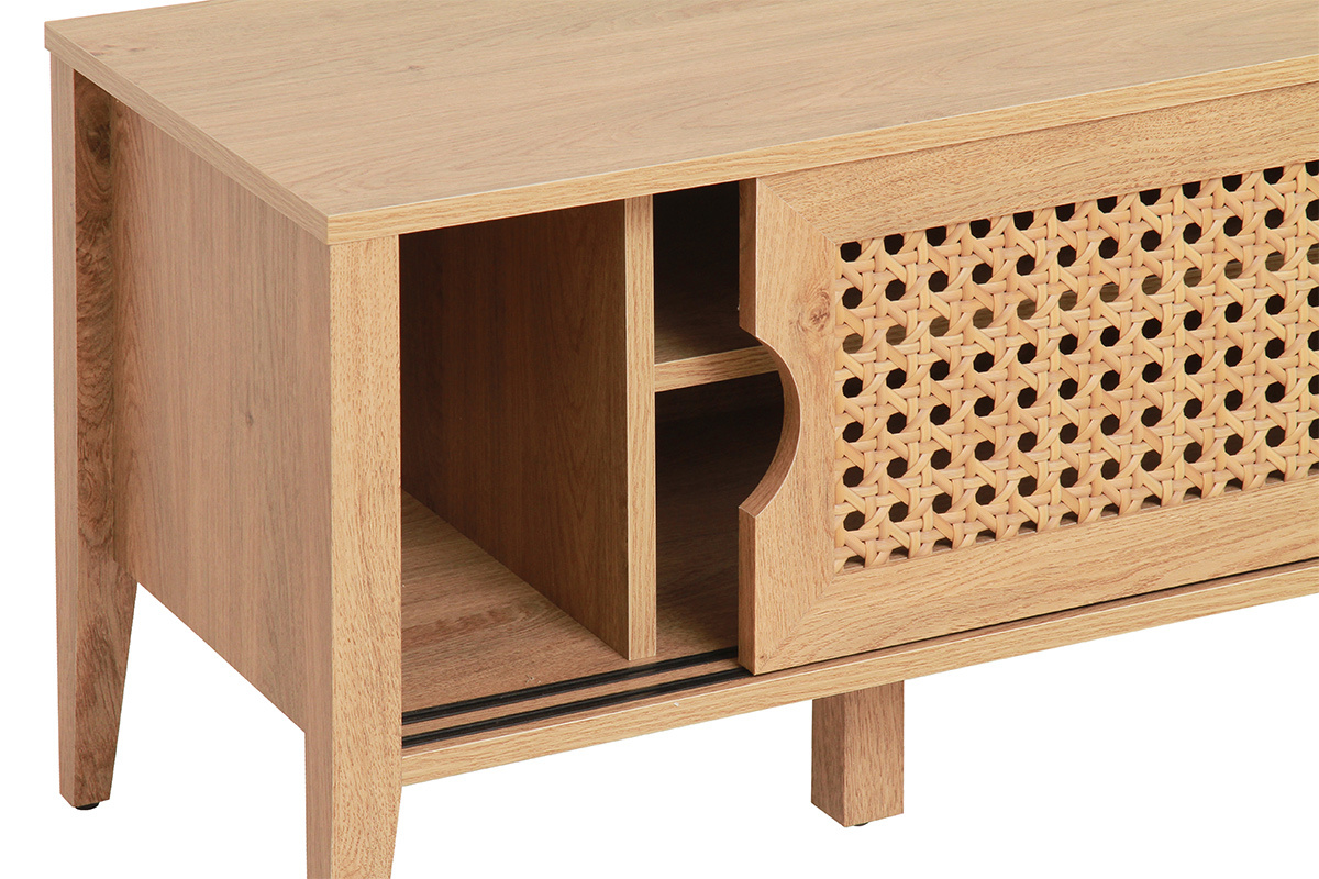 Mueble TV  con puertas correderas madera y ratn sinttico PACHO