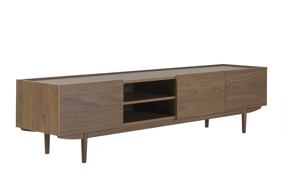 Mueble TV con puertas de madera oscura 180cm SANAA