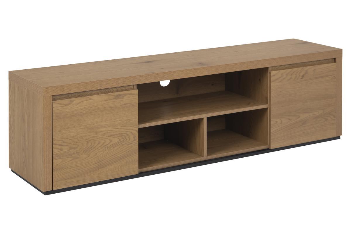 Mueble TV contemporneo con 2puertas y acabado de roble 160cm NORCY