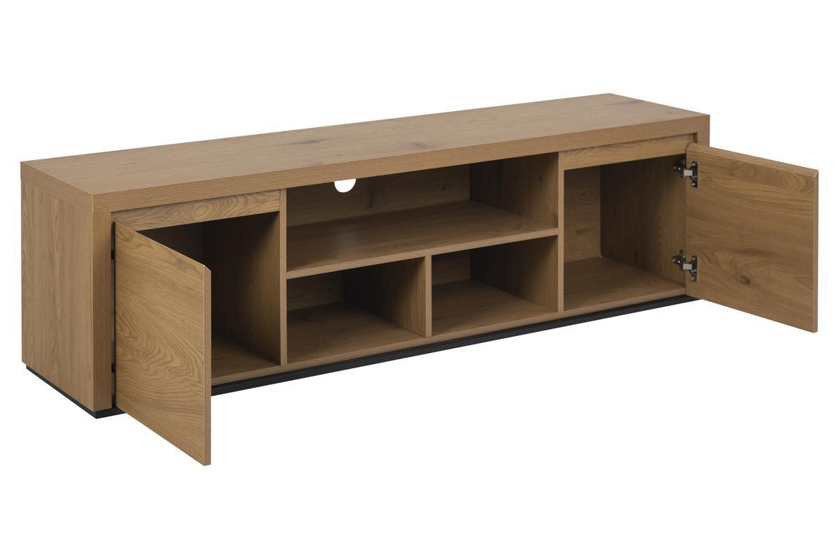 Mueble TV contemporneo con 2puertas y acabado de roble 160cm NORCY