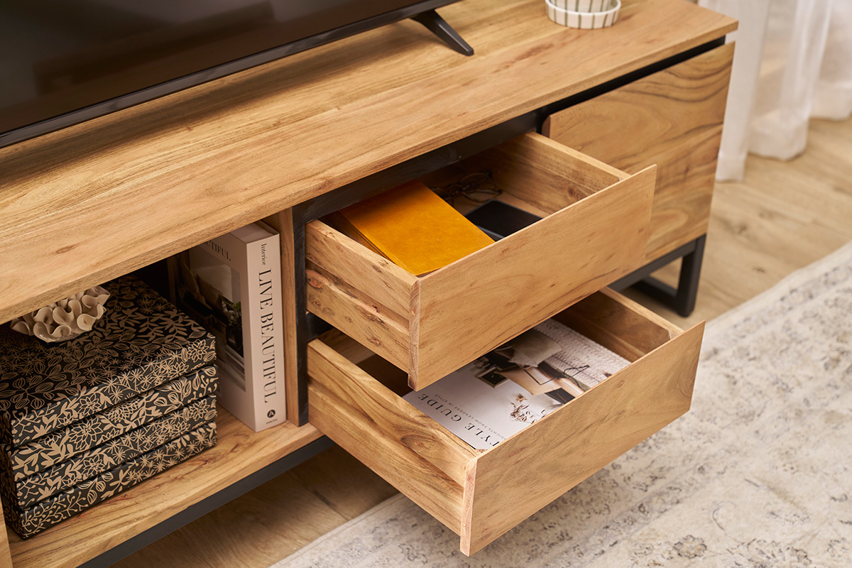 Mueble TV de acacia maciza 160cm HOORN