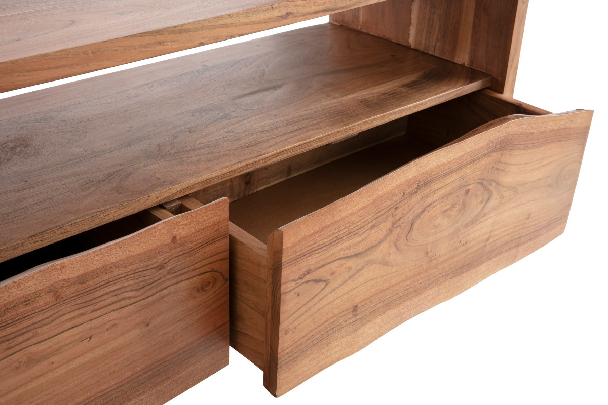 Mueble TV de acacia maciza con cajones 130cm BOHEMIAN