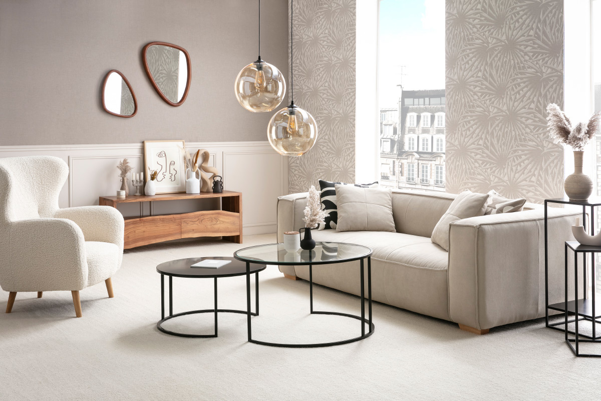 Mueble TV de acacia maciza con cajones 130cm BOHEMIAN