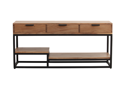 Mueble TV de acacia maciza y metal 115 cm WARREN