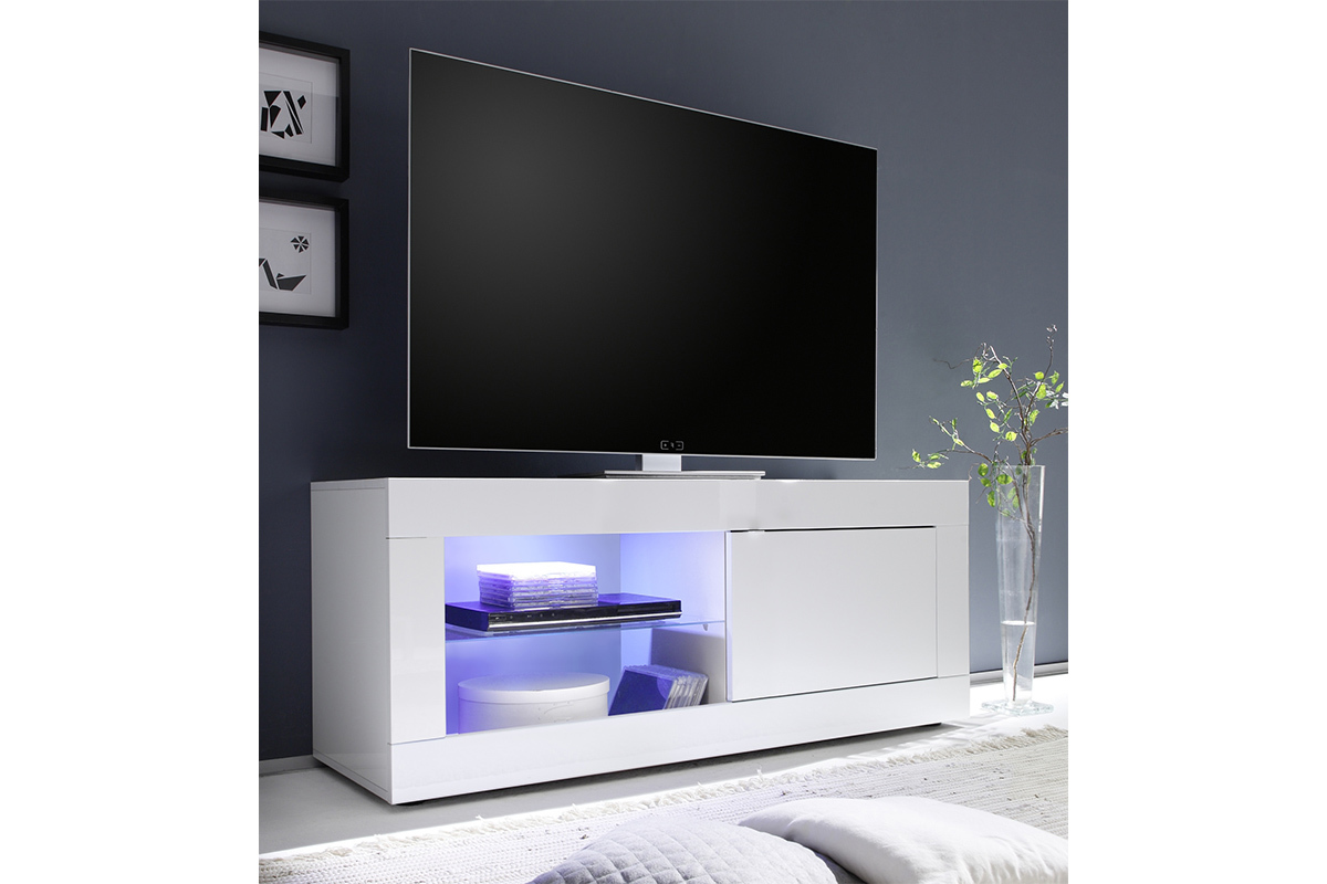Mueble TV de diseo blanco lacado 140cm LATTE