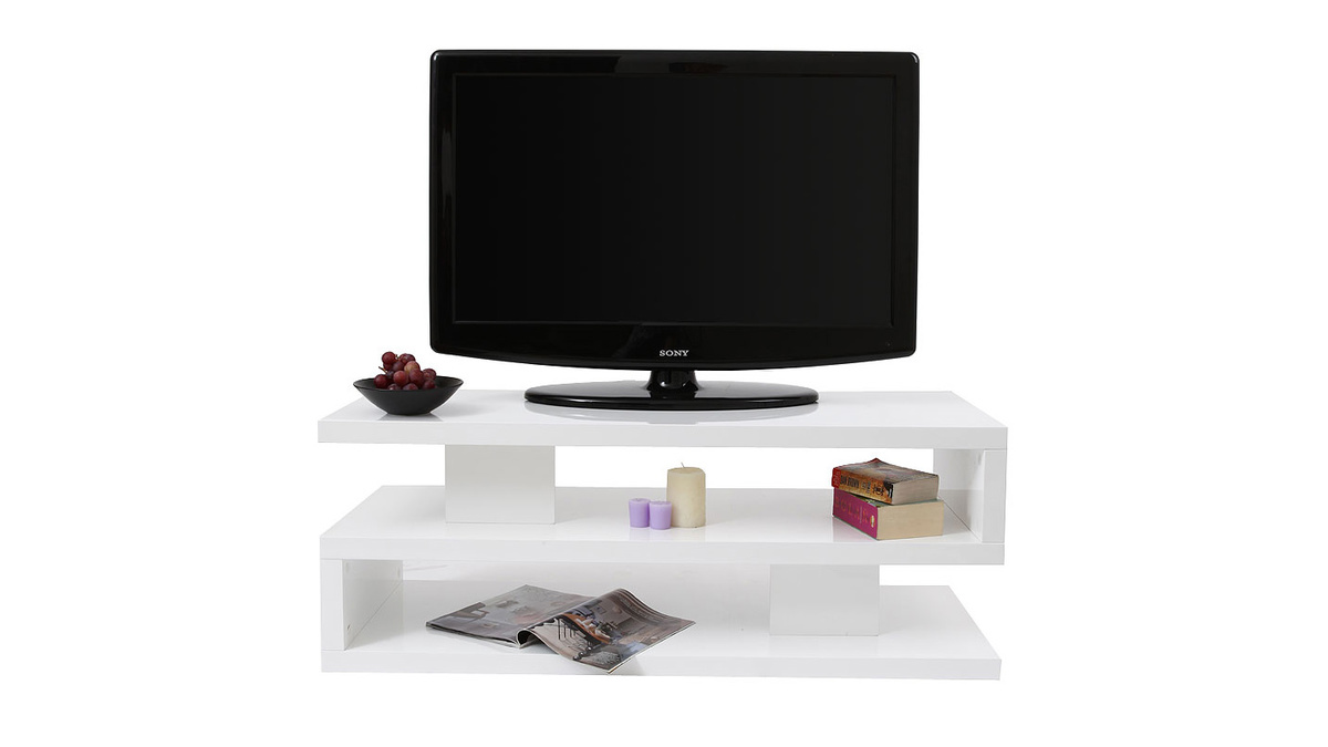 Mueble TV de diseo lacado blanco NEXY