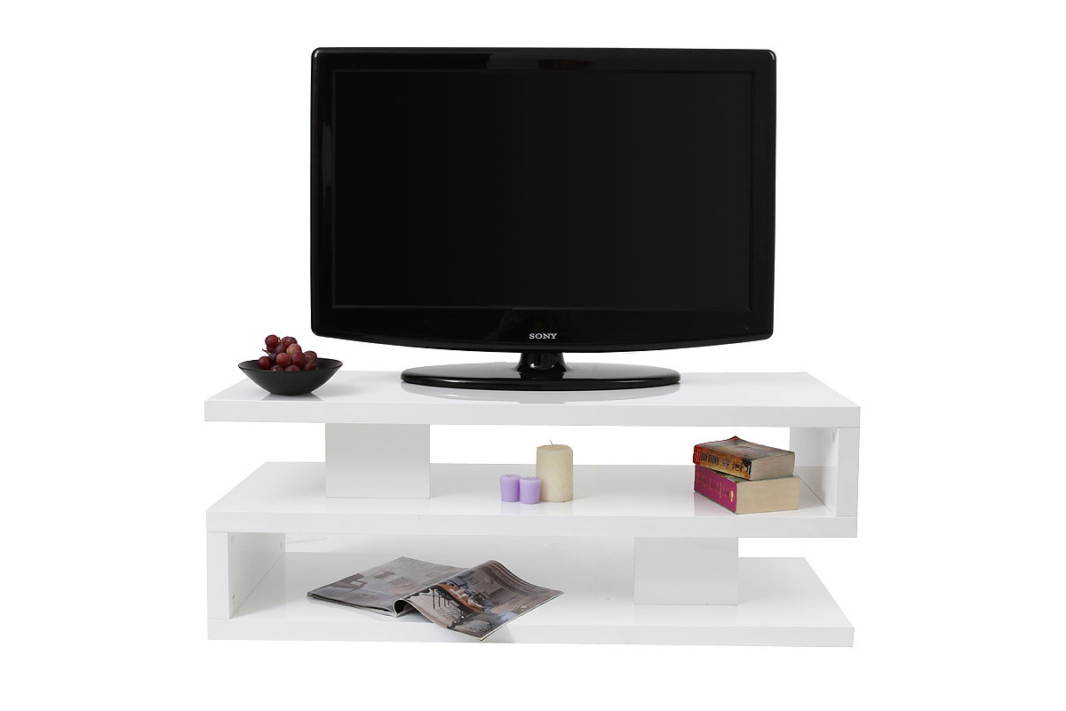 Mueble TV de dise�o lacado blanco NEXY