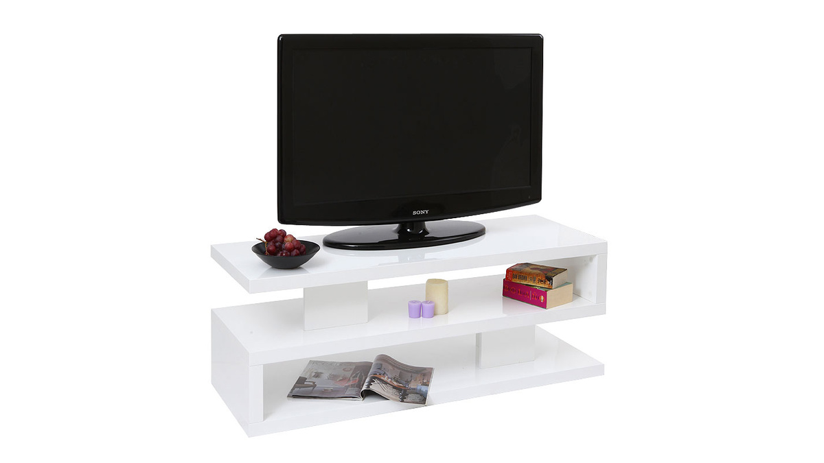 Mueble TV de diseo lacado blanco NEXY