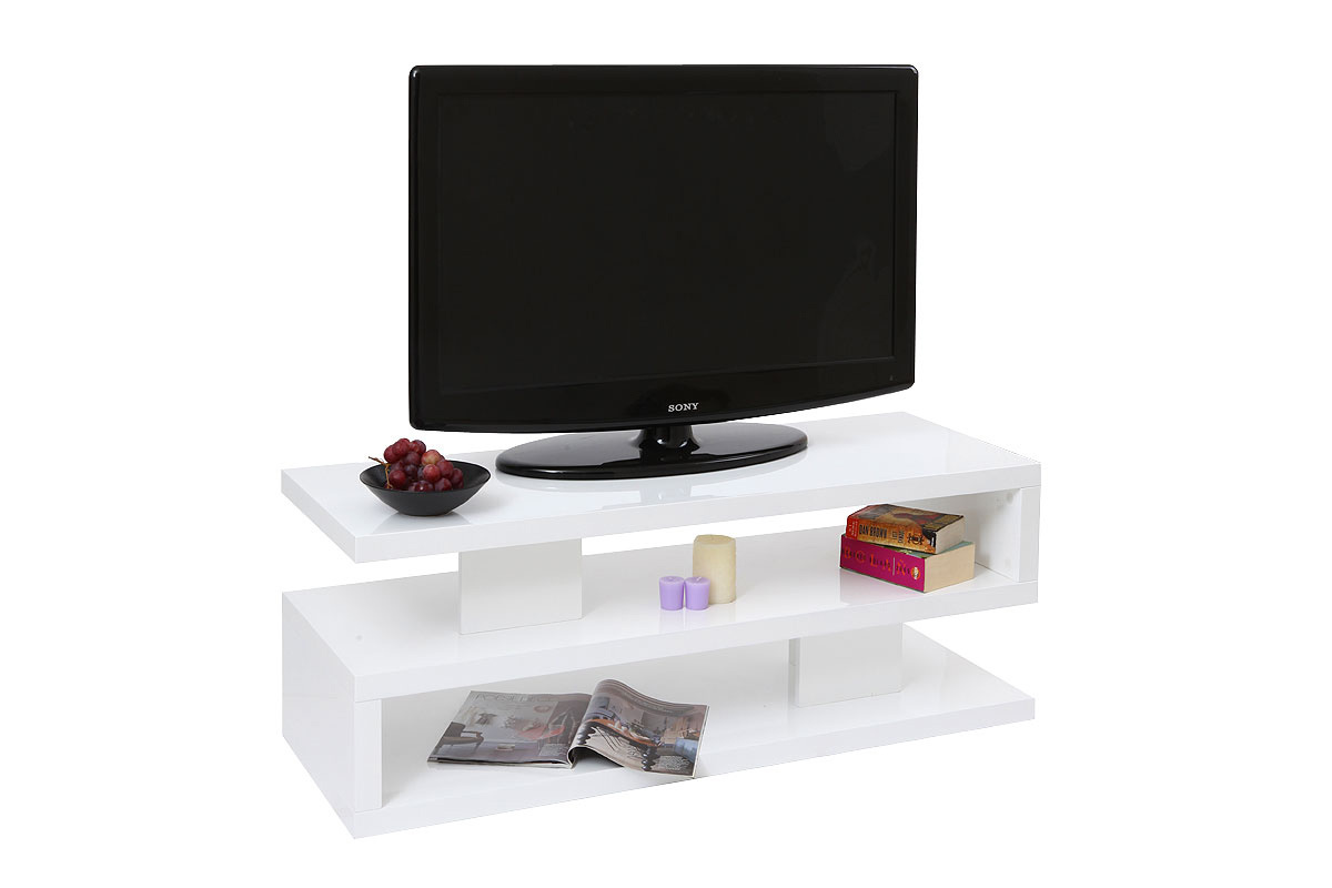 Mueble TV de dise�o lacado blanco NEXY