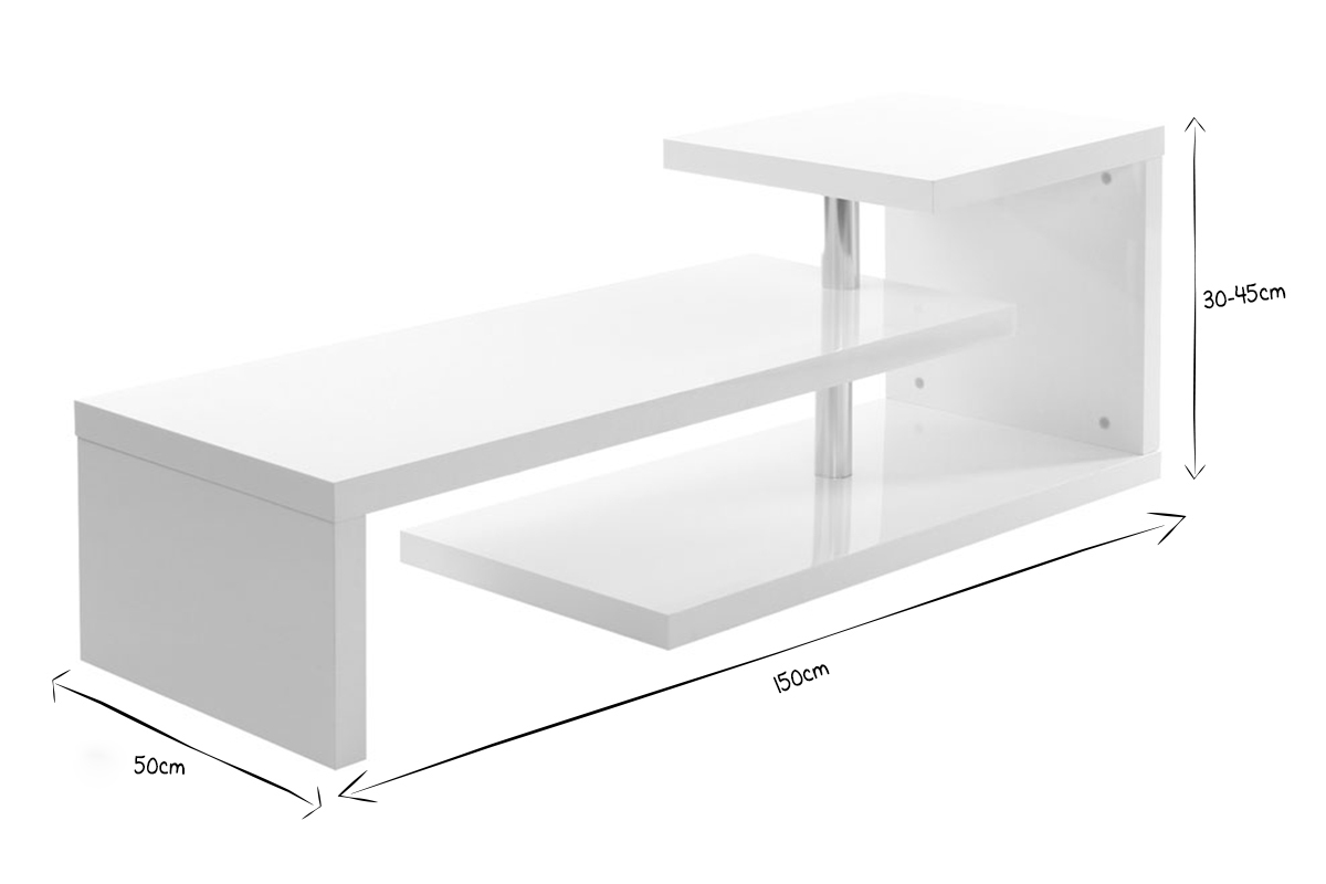 Mueble TV de diseo lacado blanco TURN