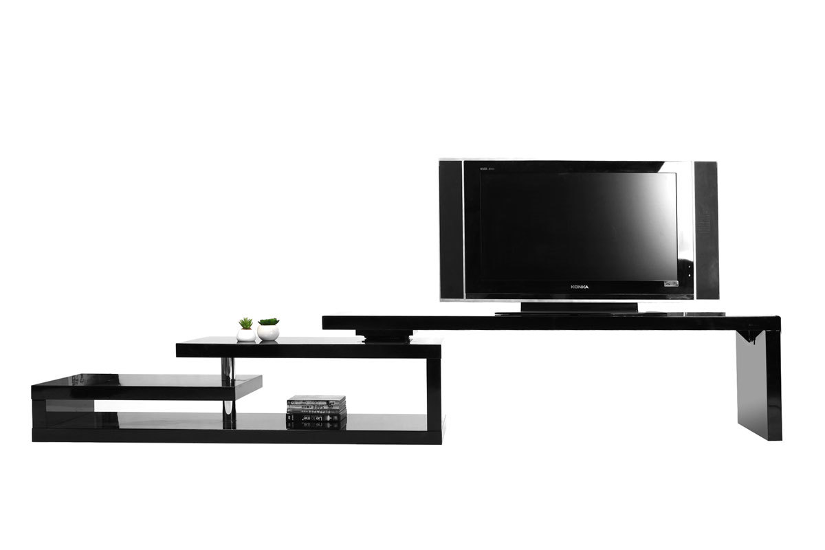 Mueble TV de diseo lacado negro giratorio MAX V2